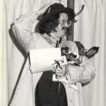 Diane Martin as James Tiptree, Jr. in a skit presented during the Award Ceremony