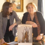 Julie Phillips and Dubravka Ugrešić with the unassembled sculpture