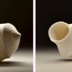 Porcelain cocoon by Sandra Byers for Kiini Ibura Salaam. Front and Back views.