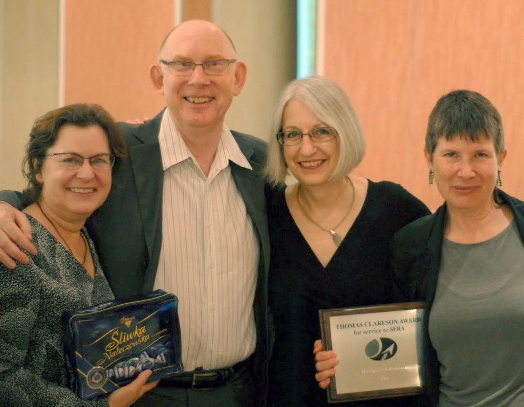 Pat and Karen accept the Clareson Award